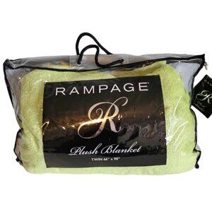EUC Rampage Plush Blanket, 66" x 90" Bright Lime Green